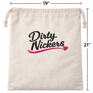 NEW Cream Cotton Dirty Nickers Travel Drawstring Bag